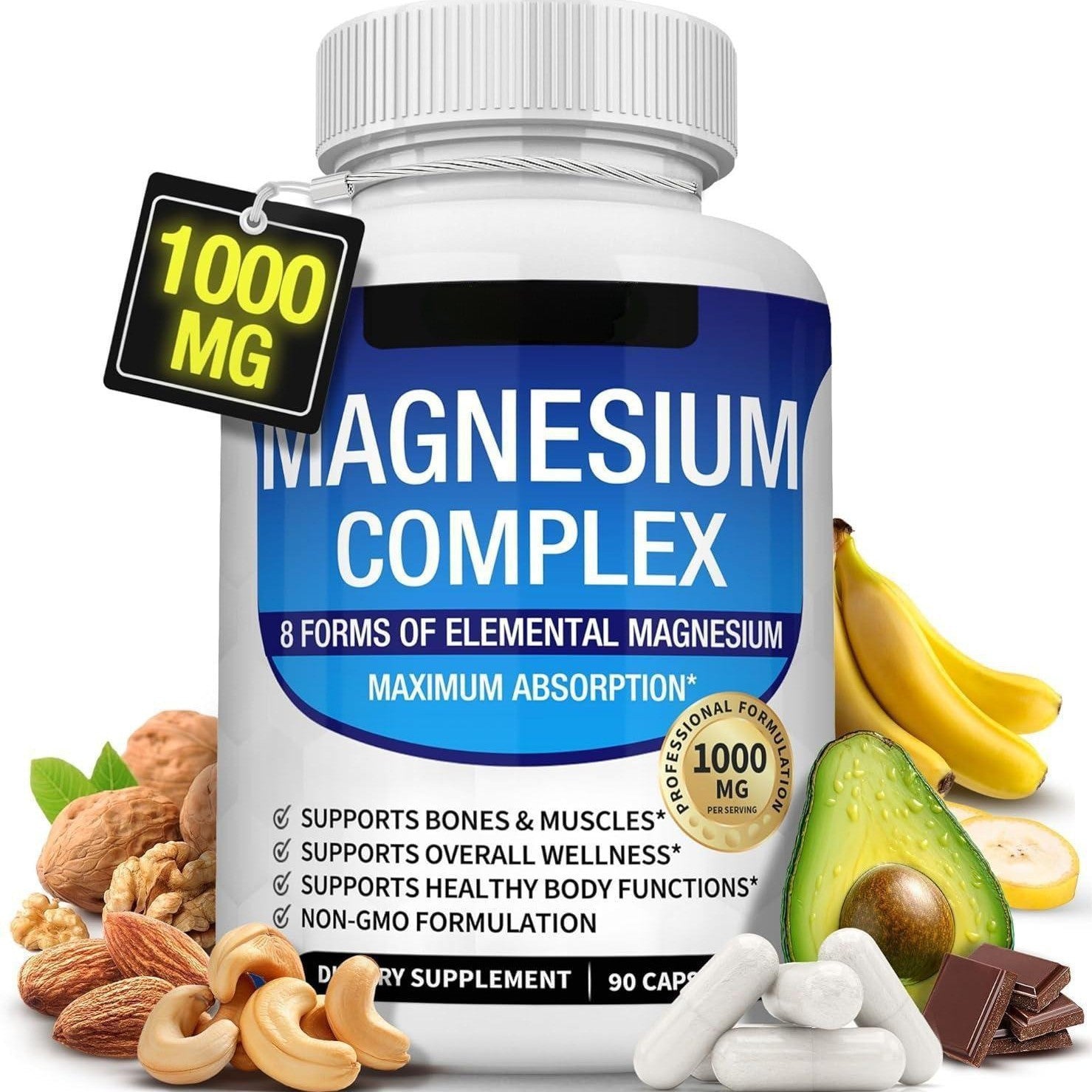 Magnesium Glycinate Capsules — Gentle High-Absorption Formula (90ct) — product photo 1