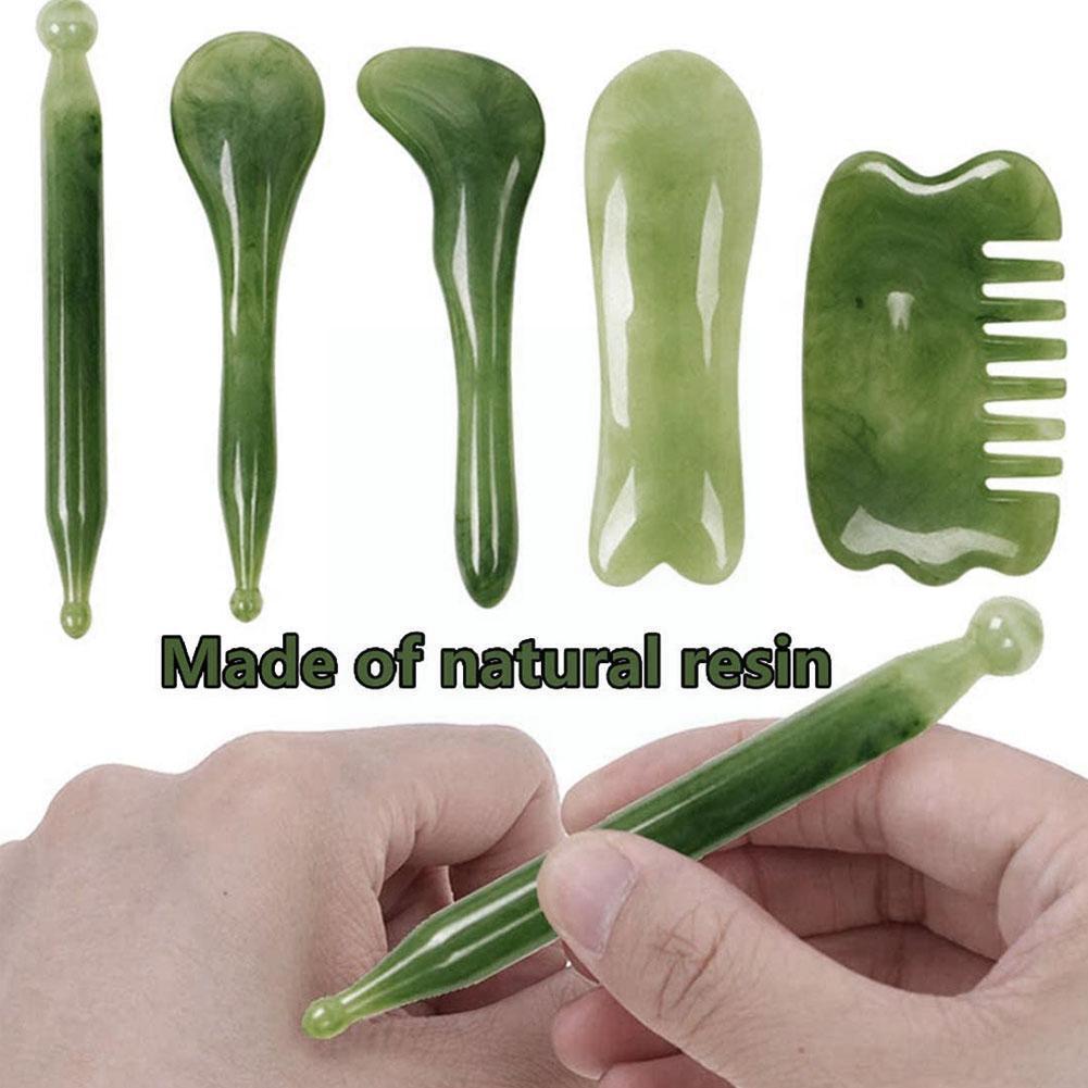 Natural Jade Roller & Gua Sha Set — Real Stone Facial Massage Beauty Tool — product photo 6