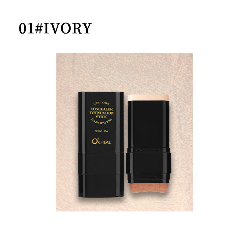 Solid Cream Foundation Stick — Full-Coverage Concealer with Puff Brush Makeup — product photo 4