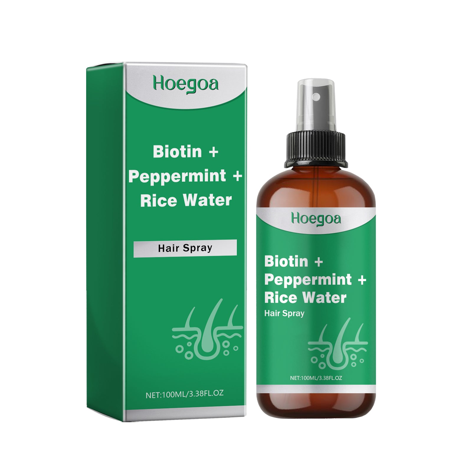Biotin Rice Water Hair Spray — Peppermint Softness & Flexibility Mist — product photo 1