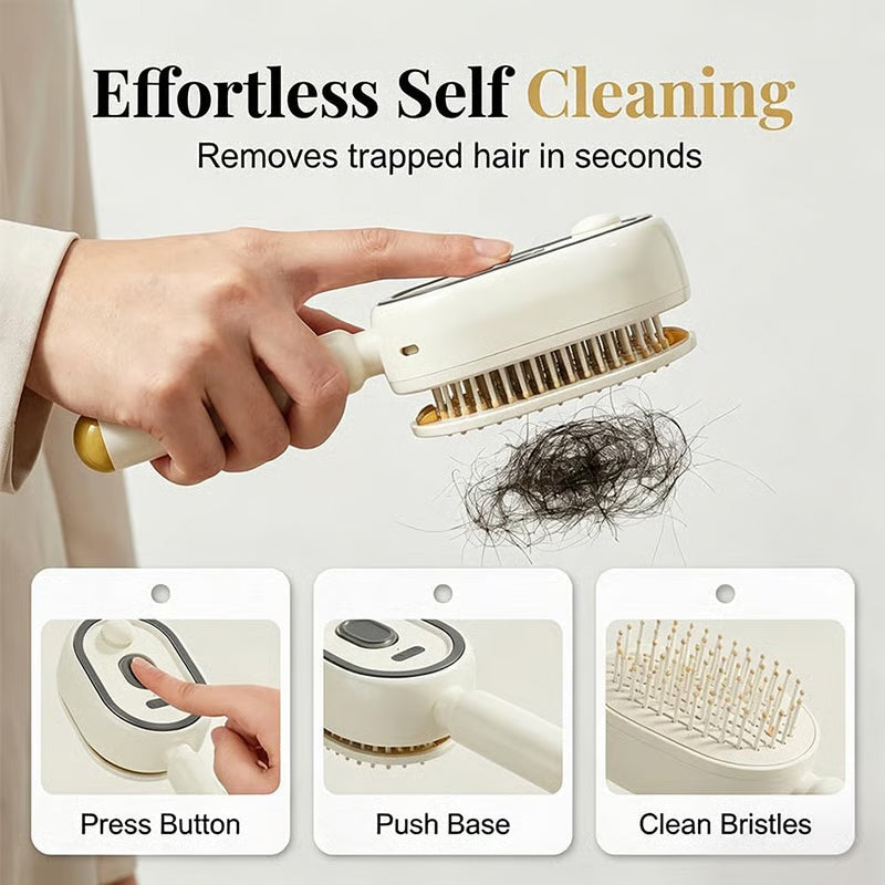 Steam Hair Straightening Brush — Ionic Mist Comb for Smooth, Shiny Hair