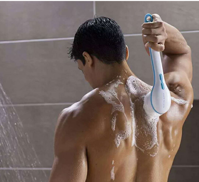 Electric Body Bath Brush — Rotating Exfoliating Back Scrubber & Massager