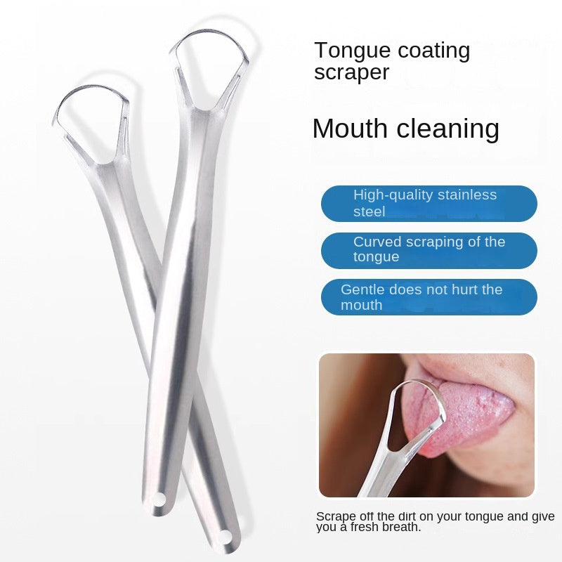 Stainless Steel Tongue Scraper — Fresh-Breath Oral Care Cleaning Tool — product photo 2