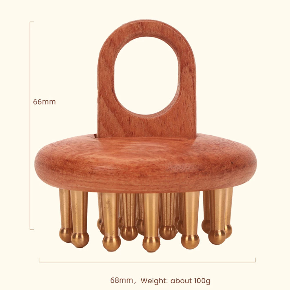 Copper Wood Therapy Massage Comb — Meridian Gua Sha Scalp & Body Tool — product photo 6