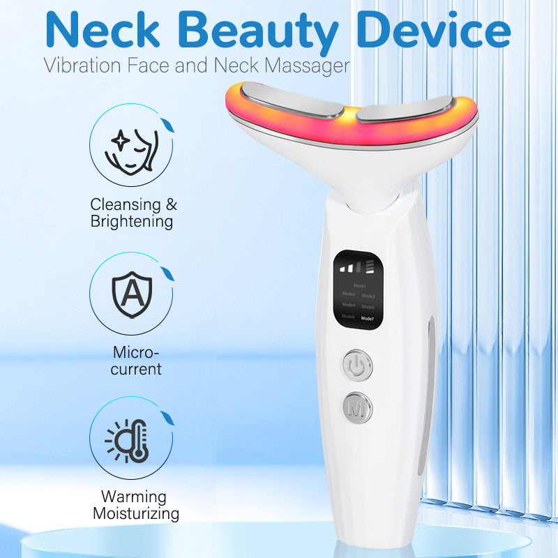7-Colour LED Neck Beauty Device — Smart Display Massage & Firming Instrument — product photo 2