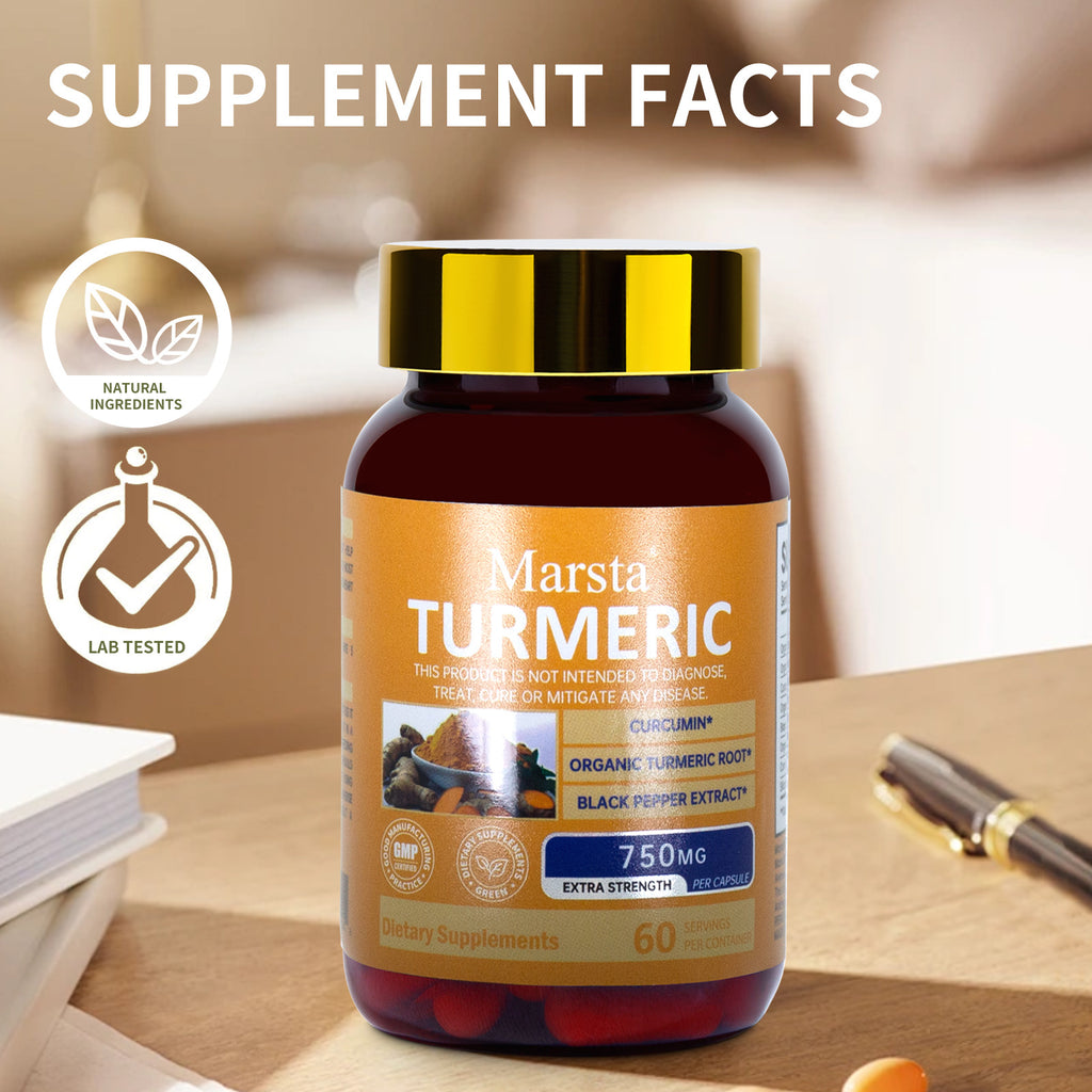 Curcumin Turmeric Capsules — Daily Wellness Support Supplement — product photo 2