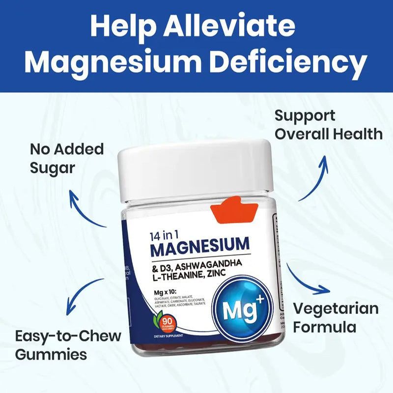 Ashwagandha Magnesium 14-in-1 Gummies — D3, Zinc & L-Theanine (90ct) — product photo 2