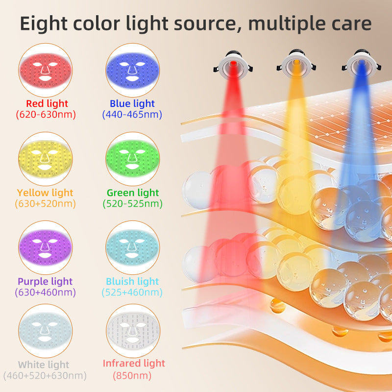 LED Photon Silicone Face Mask — 8-Colour Light Therapy Beauty Device — product photo 3