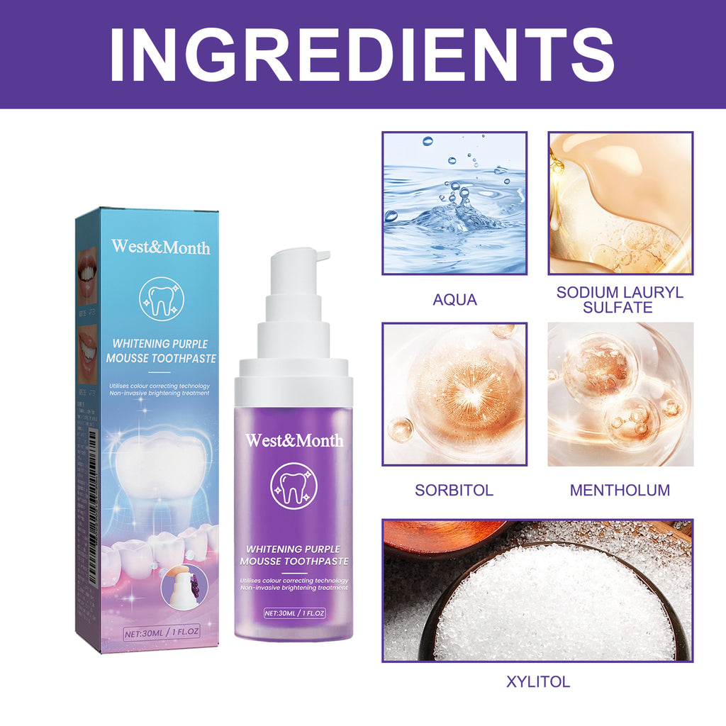 Purple Colour-Correcting Toothpaste — Brightening Foam Oral Care — product photo 4