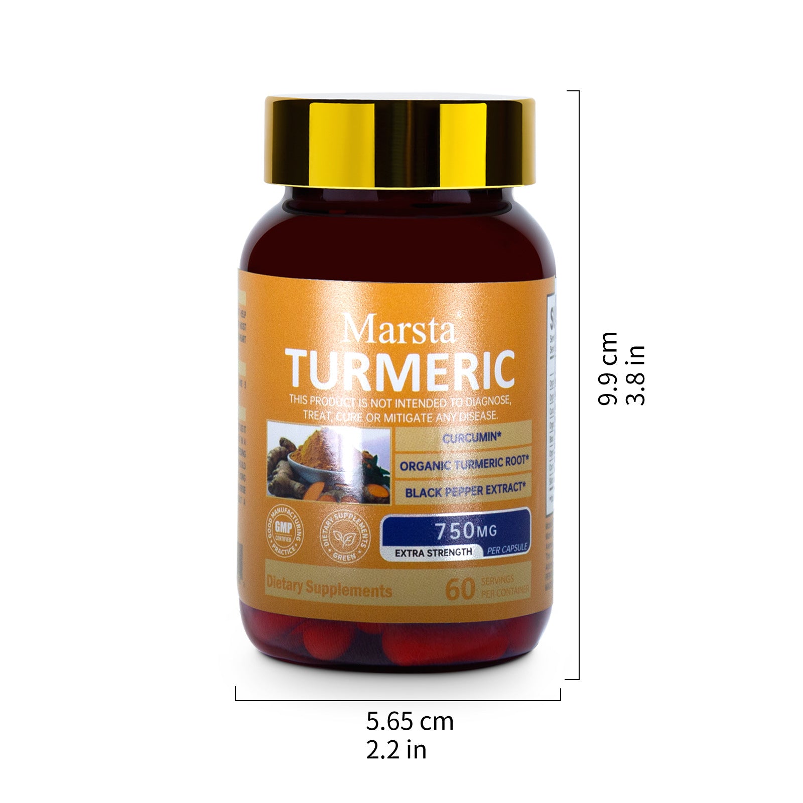 Curcumin Turmeric Capsules — Daily Wellness Support Supplement — product photo 1