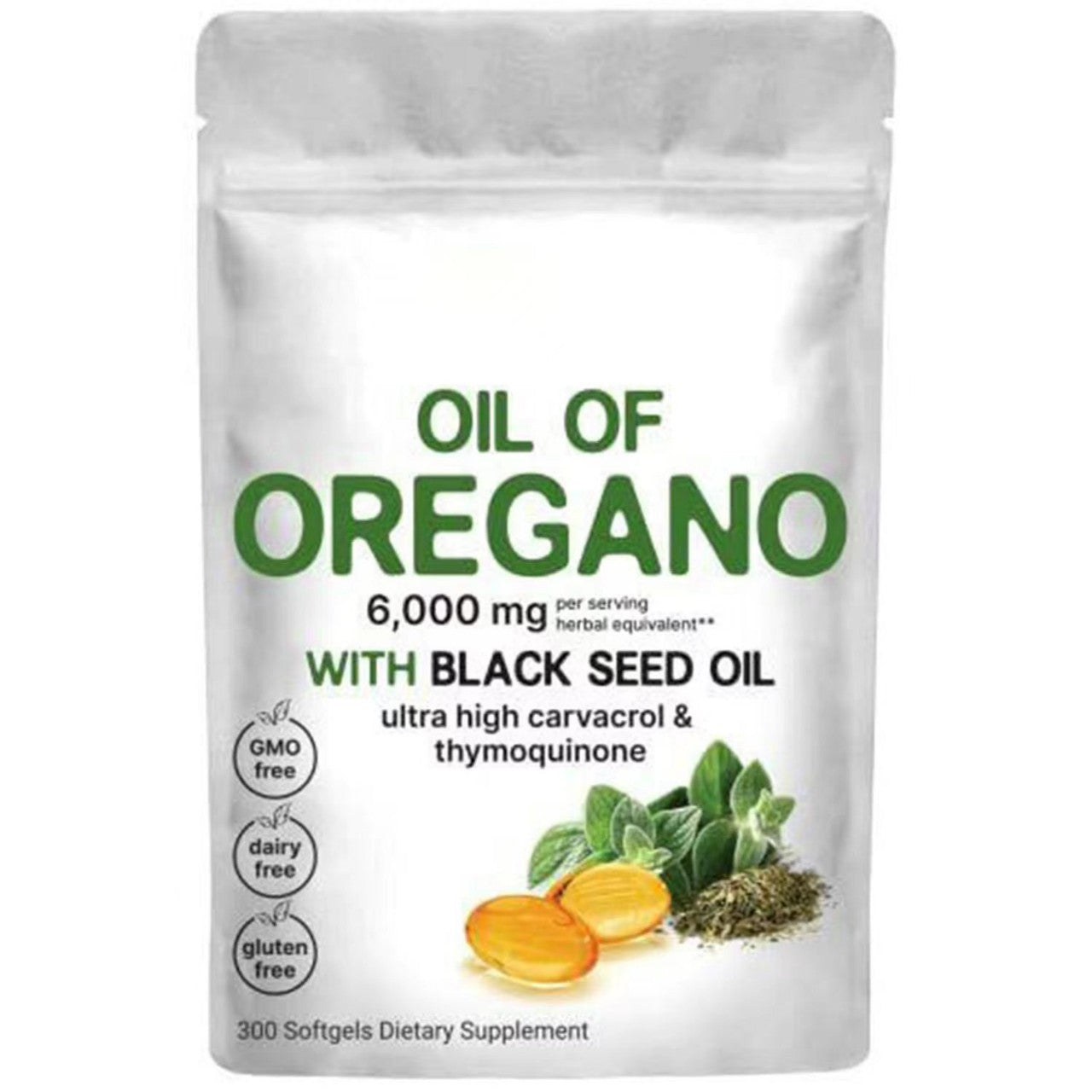 Oregano Oil Softgel Capsules — Daily Immune Wellness Support (180/300ct) — product photo 4