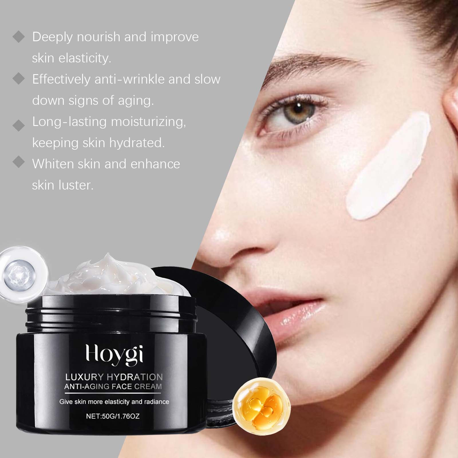 Hyaluronic Acid Smoothing Cream — Hydrating Plumping Face Skincare — product photo 3