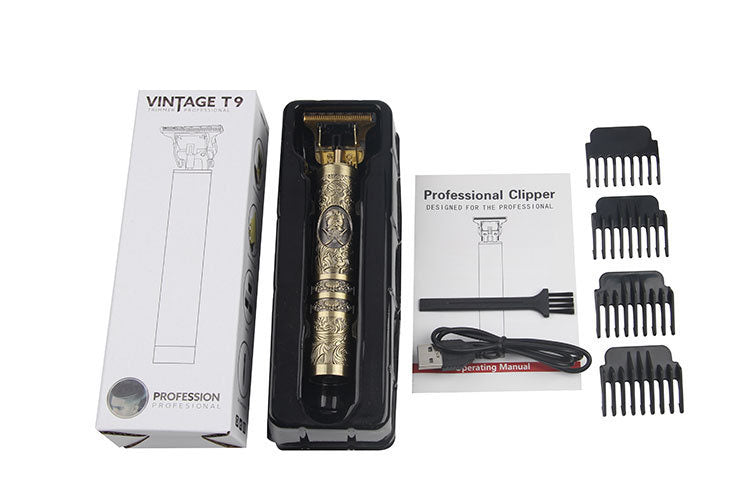 T9 Cordless Hair Clipper — USB Precision Trimmer with Carved Design — product photo 7