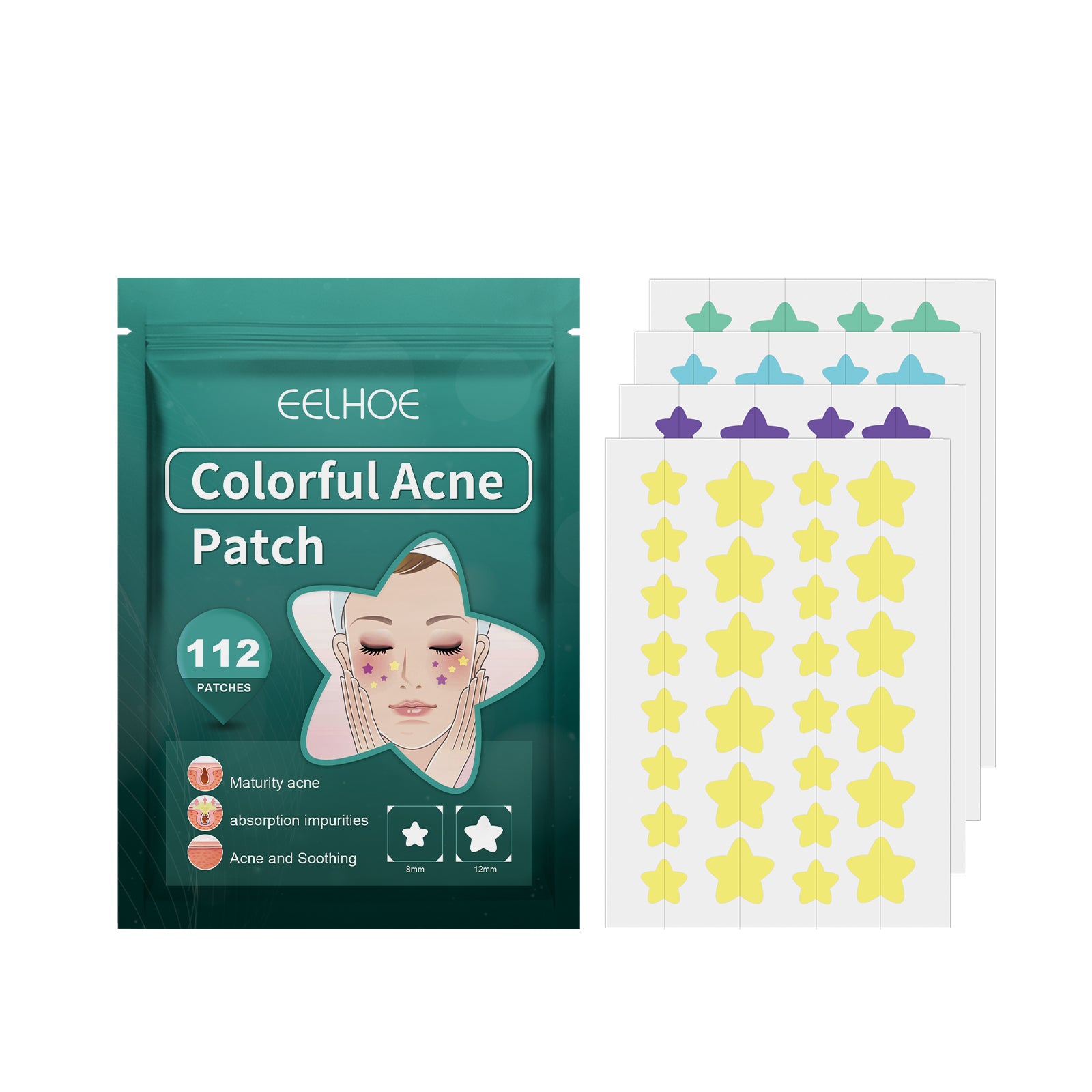 EELHOE Star Acne Patches — Cute Blemish-Calming Skin Stickers — product photo 1