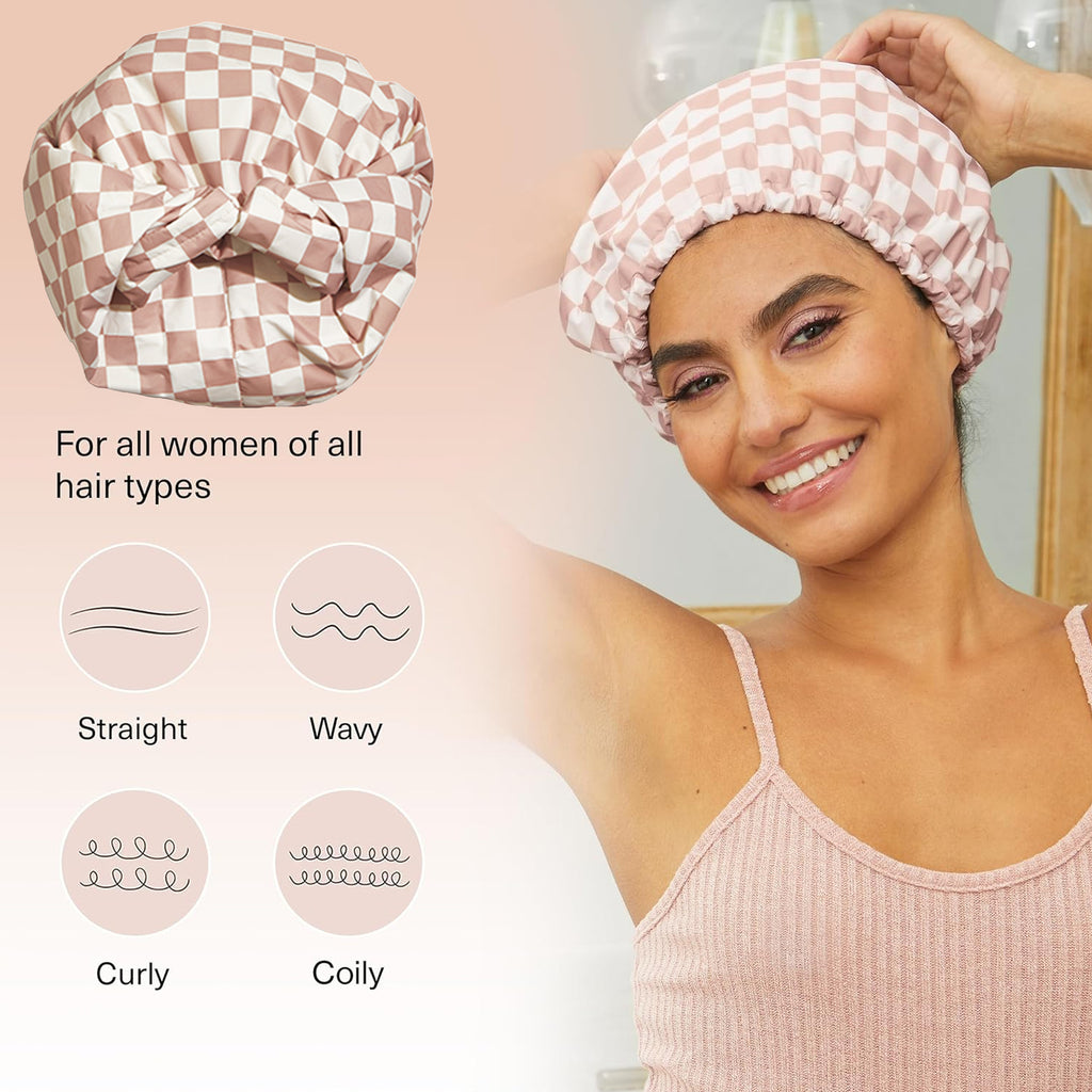 Waterproof Triple-Layer Shower Cap — Reusable Hair Care Cap — product photo 3