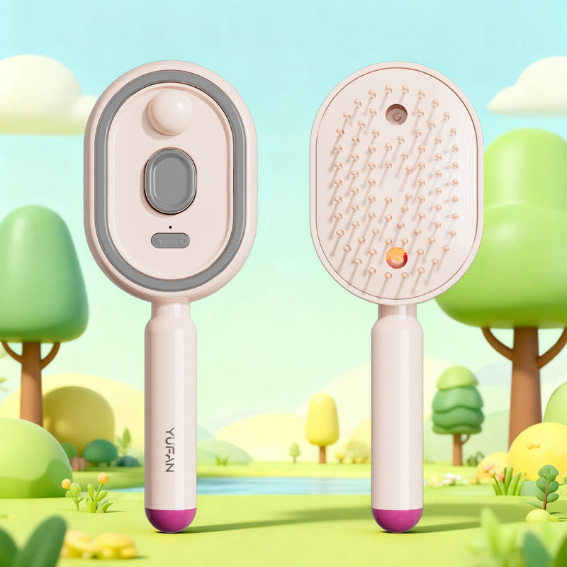 Steam Hair Straightening Brush — Ionic Mist Comb for Smooth, Shiny Hair