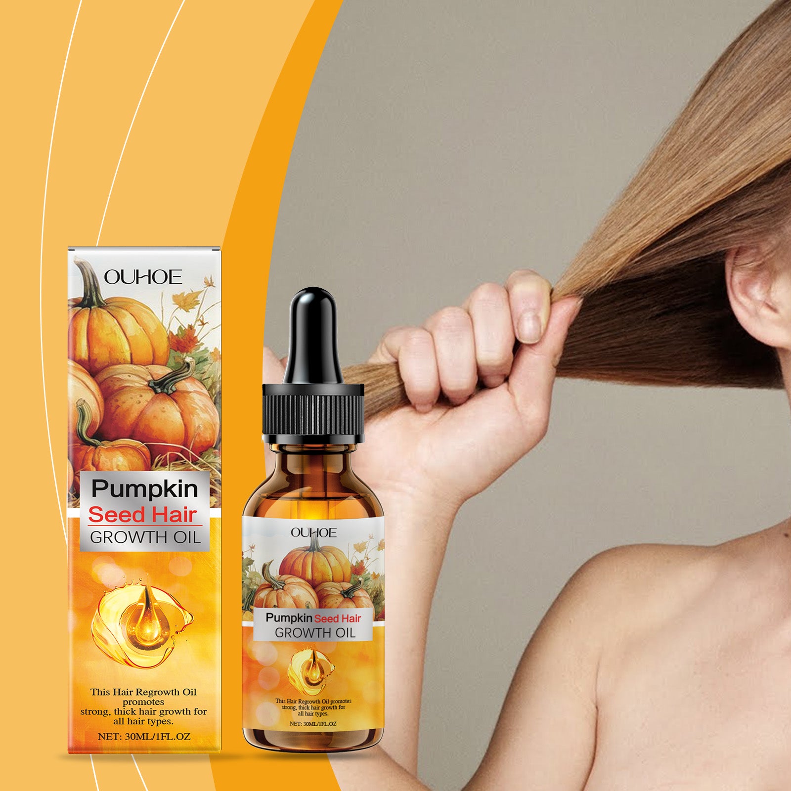 Pumpkin Seed Hair Oil — Follicle Nourishing Shine & Strength Treatment — product photo 2