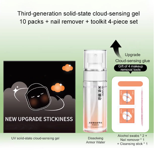 Press-On Nail Adhesive Film Kit — UV Jelly Tabs with Tools — product photo 4
