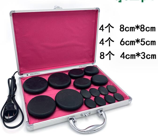 Hot Stone Massage Set with Heater — Home Spa Basalt Therapy Kit — product photo 1