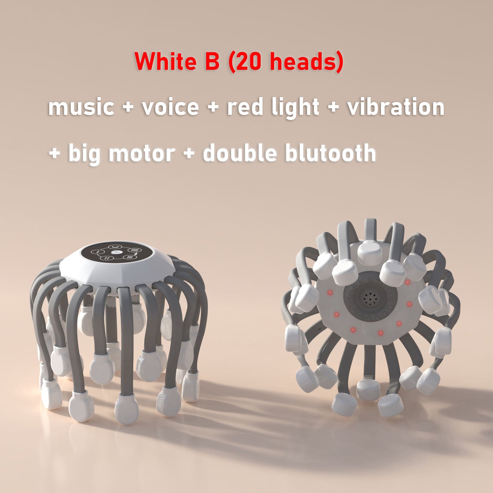 Red Light Octopus Scalp Massager Pro — Multi-Head Vibration & Sound Therapy — product photo 5