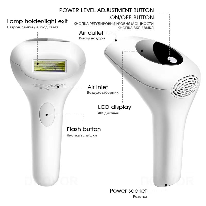IPL Hair Removal Handset — Painless At-Home Device with LCD Display — product photo 1